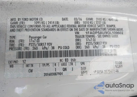2016 Ford C-Max Hybrid Se from USA, damaged, VIN 1FADP5AU9GL109602